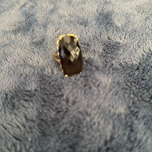 14 kt gold smoky quartz ring size 7 knuckle to knuckle , beautiful, no return